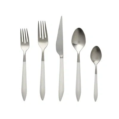 Vietri Ares 5 Piece Place Setting In Silver,white