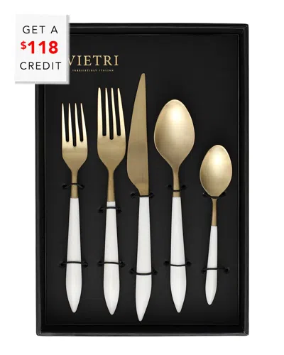 Vietri Ares Oro 20pc Flatware Set In White