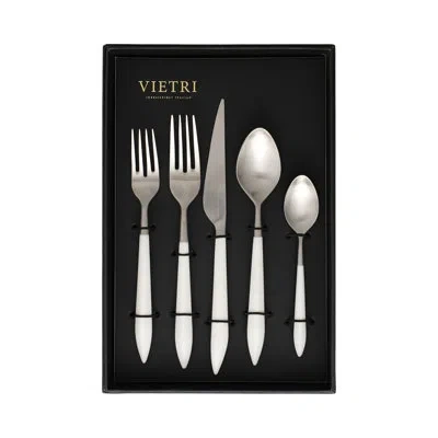 Vietri Ares Oro 5 Piece Place Setting In Silver,white