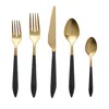 Vietri Ares Oro & Black 20 Piece Flatware Set In Gold
