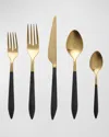Vietri Ares Oro & Black 5-piece Place Setting In Black