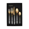 Vietri Ares Oro & Light Gray 20 Piece Flatware Set In Gold