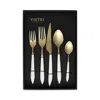 Vietri Ares Oro & White 20 Piece Flatware Set In Gold