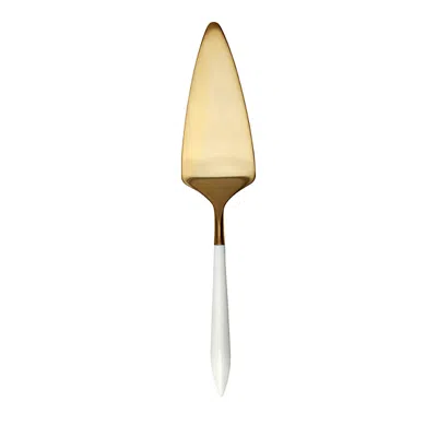 Vietri Ares Oro And White Pastry Server In Gold