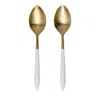 Vietri Ares Oro And White Salad Serving Set In White