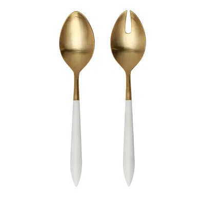 Vietri Ares Oro And White Salad Serving Set