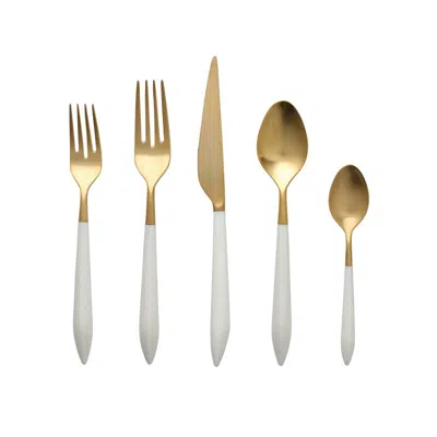 Vietri Ares Oro Five-piece Place Setting In White