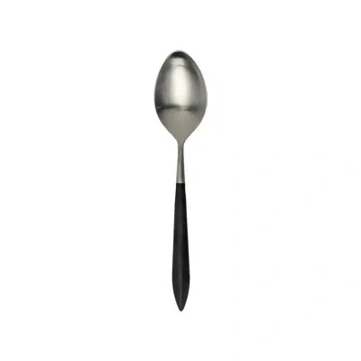 Vietri Ares Serving Spoon In Black,brushed Silver