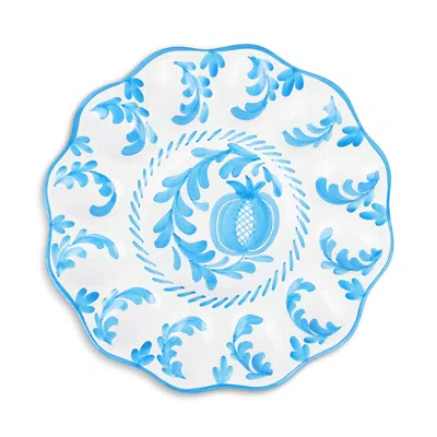 Vietri Arezzo Aqua Egg Platter In Turquoise/