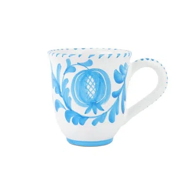 Vietri Arezzo Aqua Mug In White,aqua
