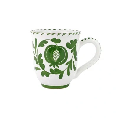 Vietri Arezzo Green Mug In White,green