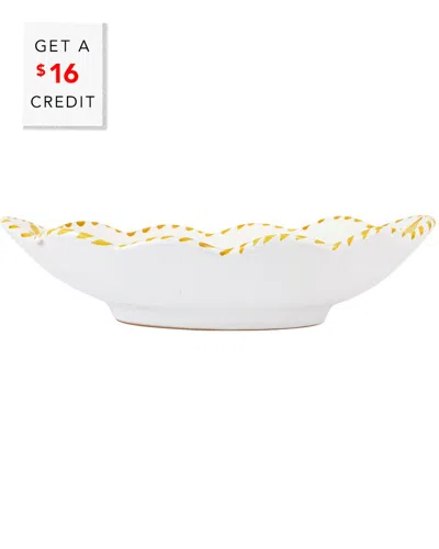Vietri Arezzo Oval Bowl With $16 Credit In Yellow