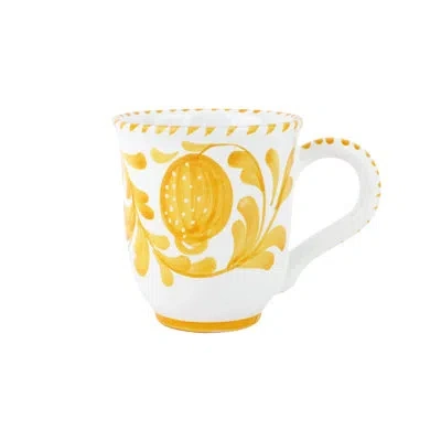 Vietri Arezzo Yellow Mug In White,yellow
