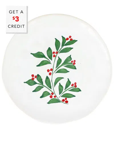 Vietri Aria Holiday Cocktail Plate With $3 Credit