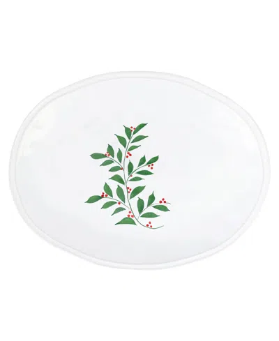 Vietri Aria Holiday Oval Platter In White