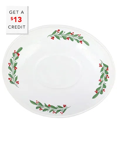 Vietri Aria Holiday Shallow Oval Bowl With $13 Credit
