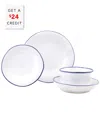 Vietri Aurora Edge Four-piece Place Setting With $24 Credit In Blue