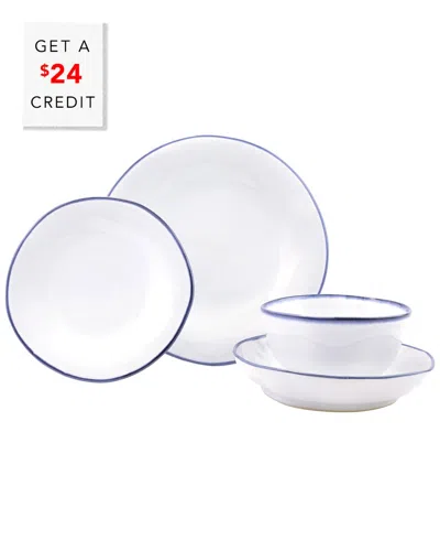 Vietri Aurora Edge Four-piece Place Setting With $24 Credit In Blue