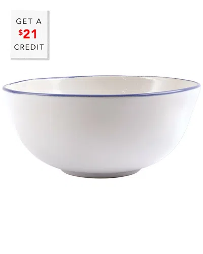 Vietri Aurora Edge Medium Bowl With $21 Credit In Blue