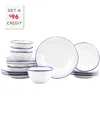 Vietri Aurora Edge Sixteen-piece Place Setting With $96 Credit In Blue