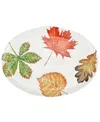 Vietri Autunno Assorted Leaves Large Oval Platter In Brown