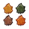Vietri Autunno Glass Figural Leaf Canape Plates, Set Of 4 In Open Misce
