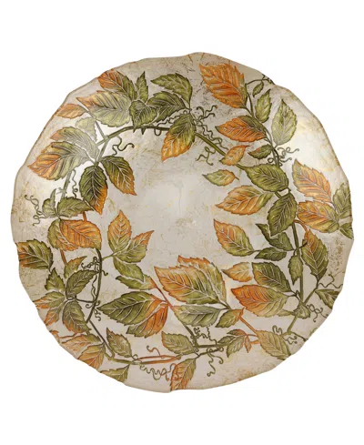 Vietri Autunno Glass Large Serving Bowl In Green
