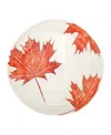 Vietri Autunno Maple Leaves Round Shallow Bowl In Red