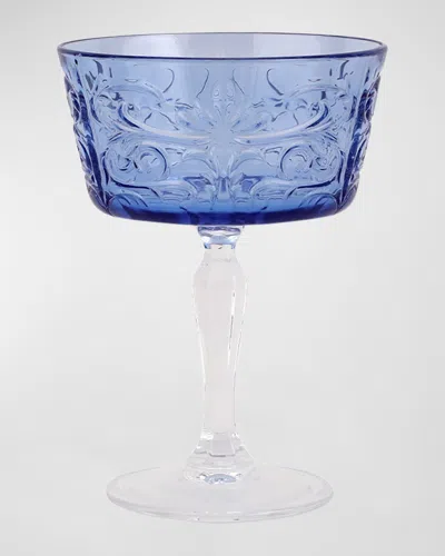 Vietri Barocco Tortoise Coup Champagne Glass In Cobalt