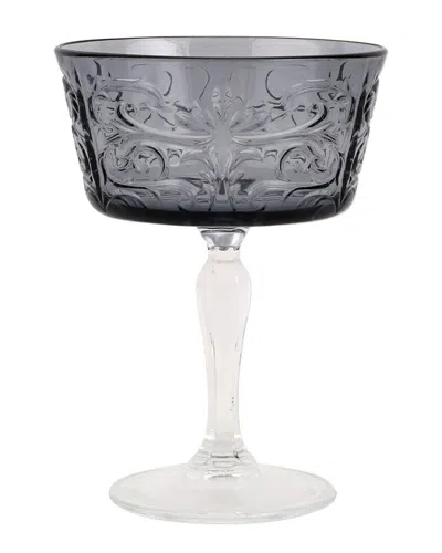 Vietri Barocco Coupe Champagne Glass In Grey