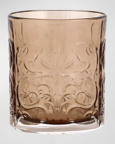 Vietri Barocco Double Old Fashioned Glass In Brown