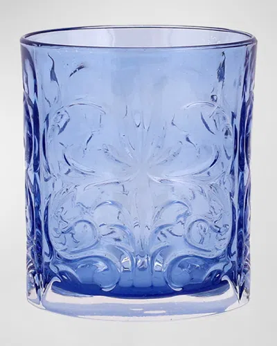 Vietri Barocco Tortoise Double Old-fashioned Glass In Blue