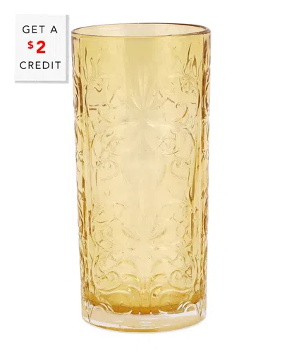 Vietri Barocco Tortoise High Ball Glass In Amber