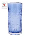 Vietri Barocco Tortoise High Ball Glass In Cobalt