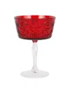 Vietri Barocco Tortoise Coup Champagne Glass In Red