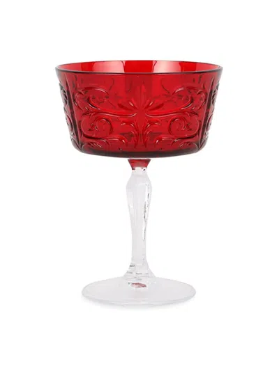 Vietri Barocco Tortoise Coup Champagne Glass In Red