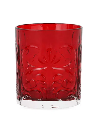 Vietri Barocco Tortoise Double Old-fashioned Glass In Red