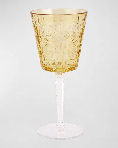 Vietri Barocco Wine Glass In Yellow