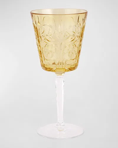 Vietri Barocco Tortoise Wine Glass In Amber