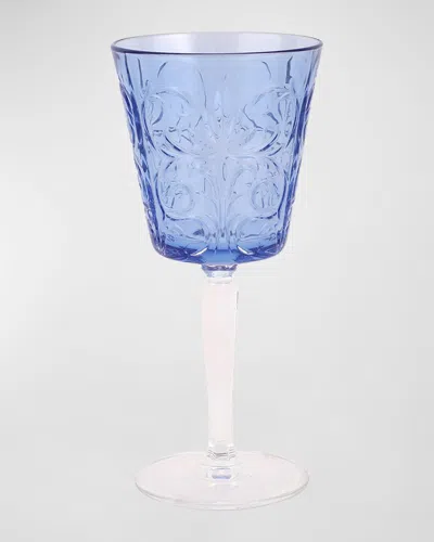 Vietri Barocco Tortoise Wine Glass In Cobalt