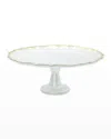 Vietri Baroque Glass Cake Stand In White
