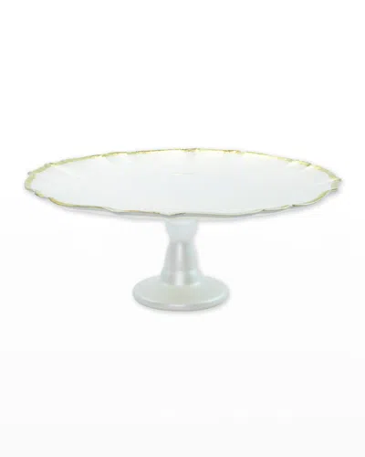 Vietri Baroque Glass Cake Stand In White