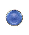 Vietri Baroque Glass Cocktail Plate 6" D In Cobalt