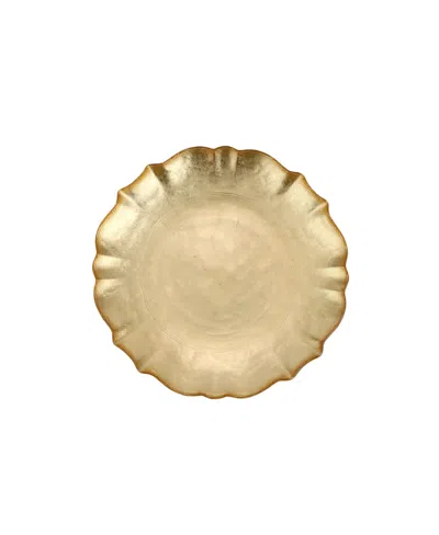 Vietri Baroque Glass Cocktail Plate 6" D In Gold