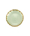 Vietri Baroque Glass Cocktail Plate 6" D In Pistachio