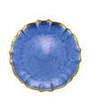 Vietri Baroque Glass Dinner Plate 10.5" In Cobalt