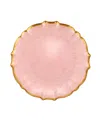 Vietri Baroque Glass Dinner Plate 10.5" In Pink