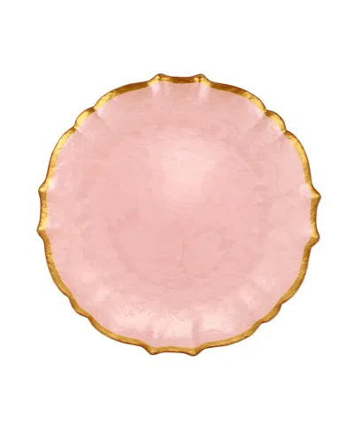 Vietri Baroque Glass Dinner Plate 10.5" In Pink