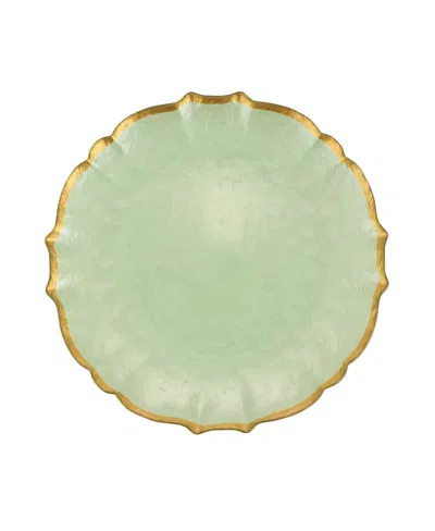 Vietri Baroque Glass Dinner Plate 10.5" In Pistachio