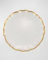 Vietri Baroque Glass Dinner Plate In White